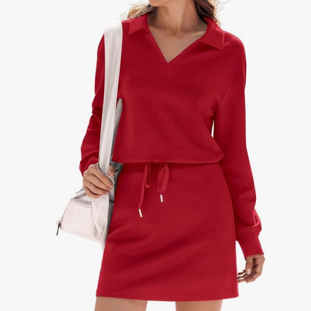 Casly Lamiit Women’s Tennis Athleisure Lounge Two Piece Skort Set Red Size M NWT